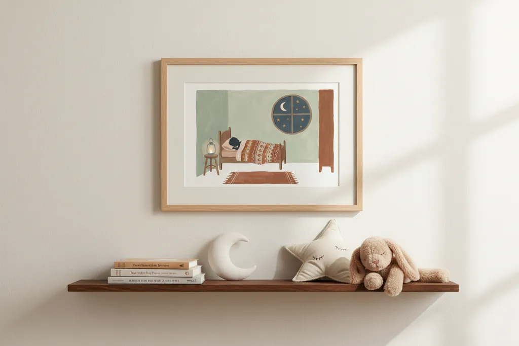 Boy Sleeping at Night Print