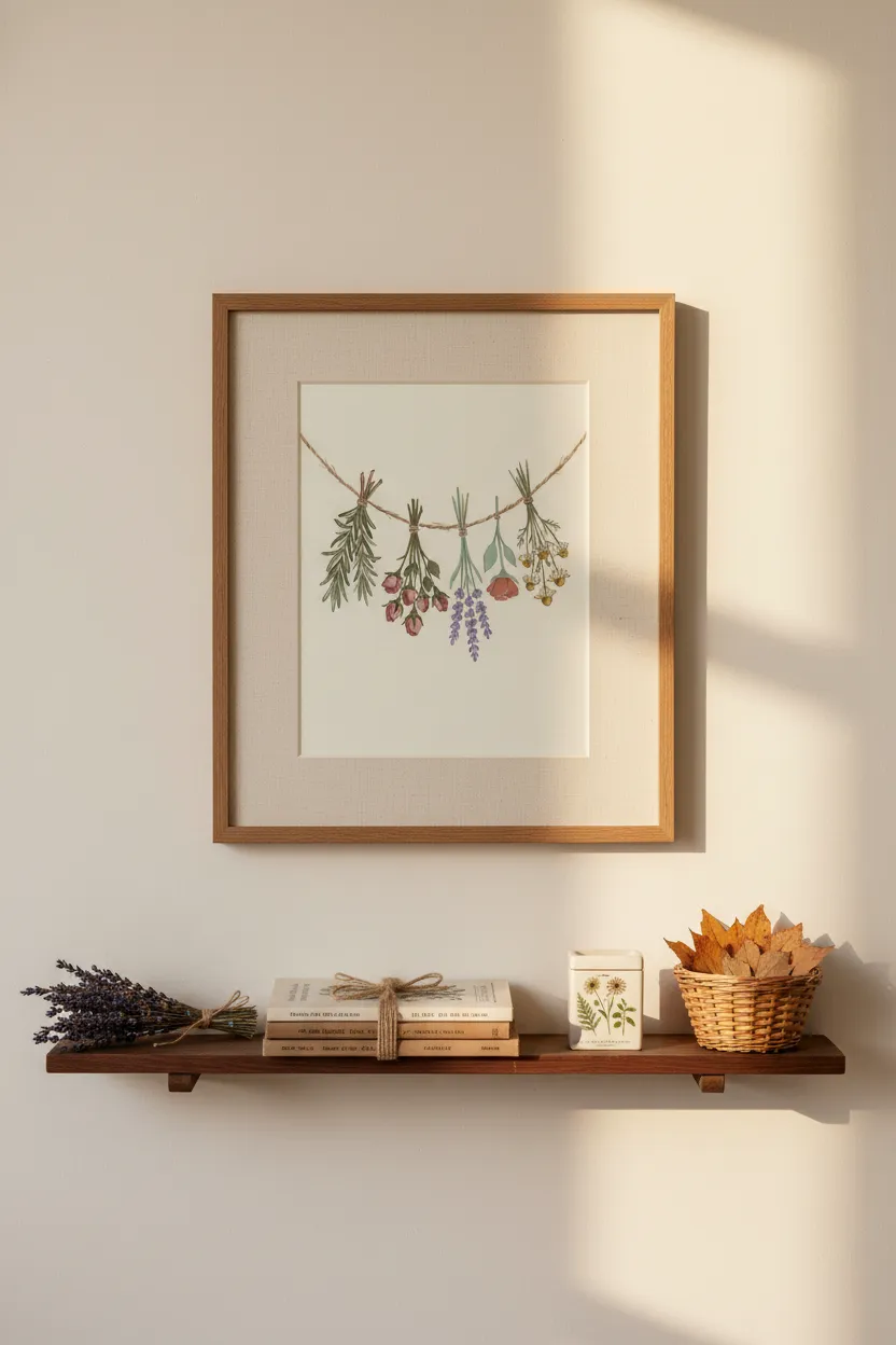 Dried Herb Garland Print