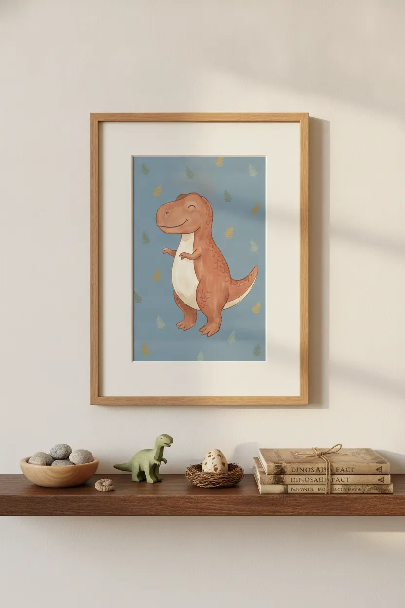 Smiling T-Rex Print