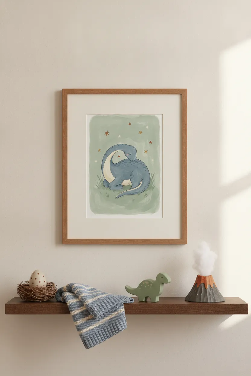 Sleeping Brachiosaurus Print