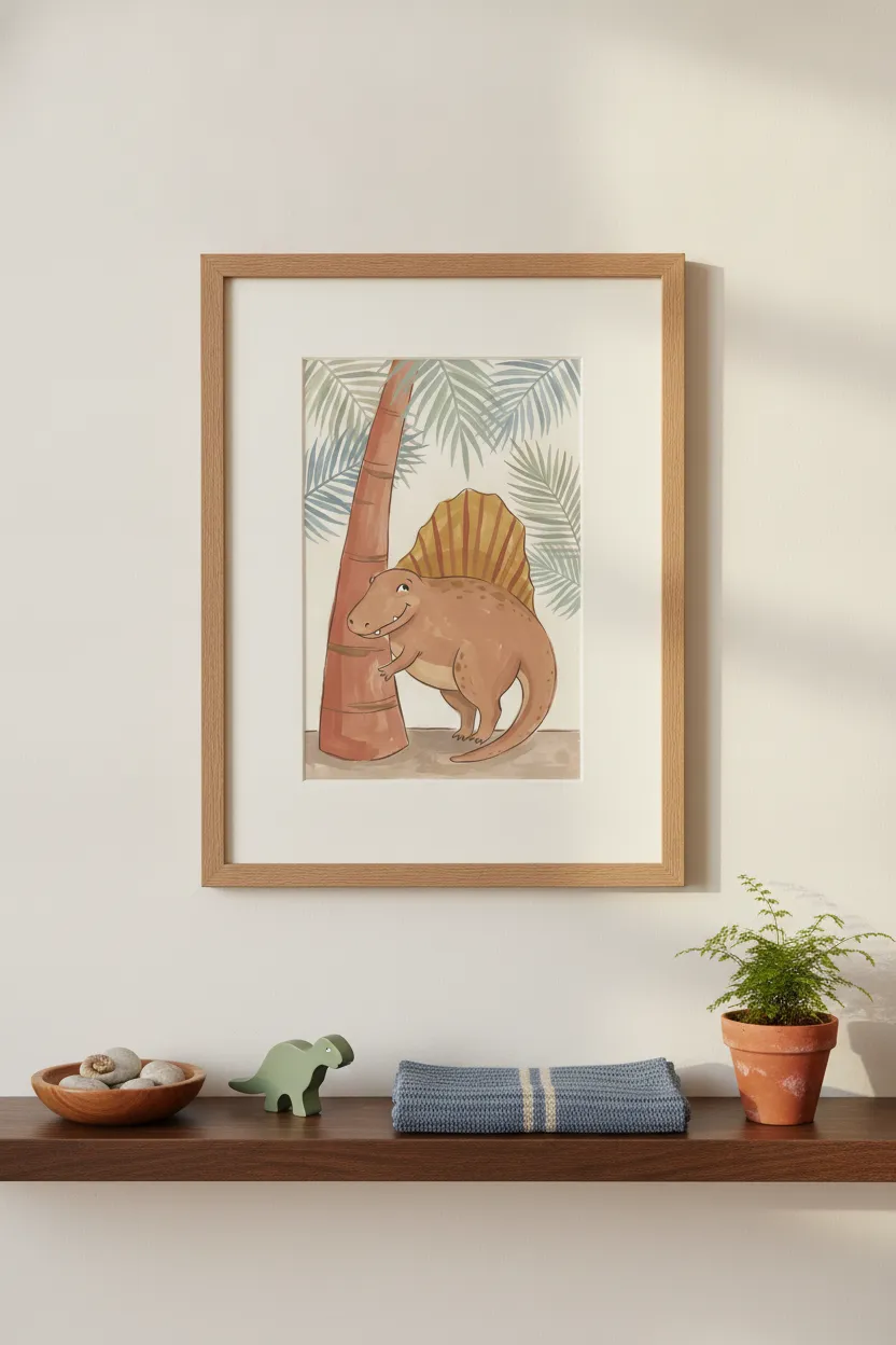 Spinosaurus Palm Tree Print