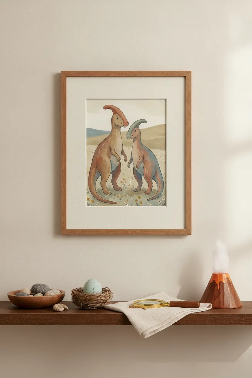 Parasaurolophus Pair Print