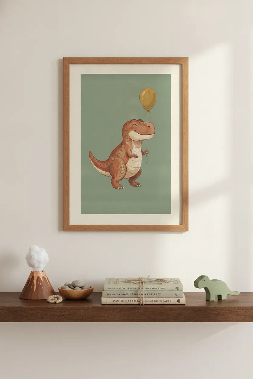 T-Rex with Balloon Print