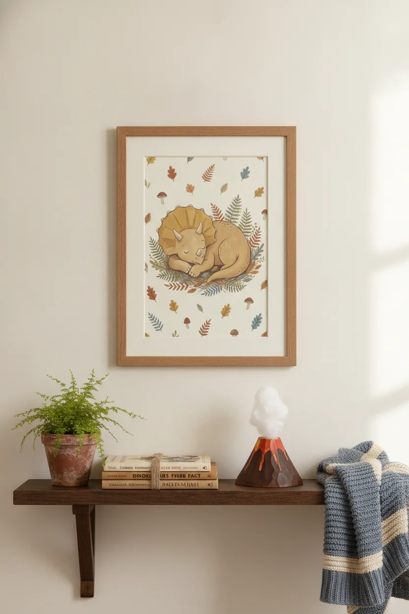 Sleeping Triceratops Print