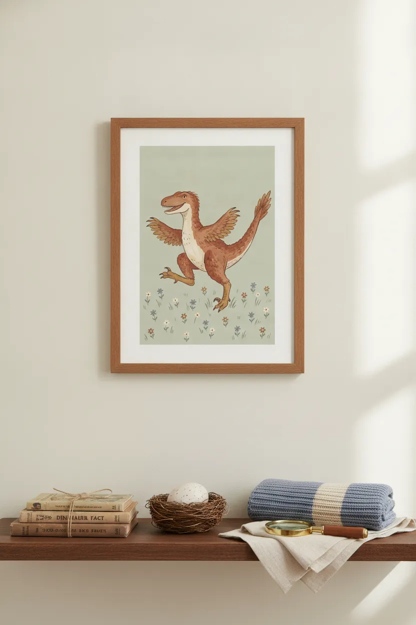 Feathered Velociraptor Print