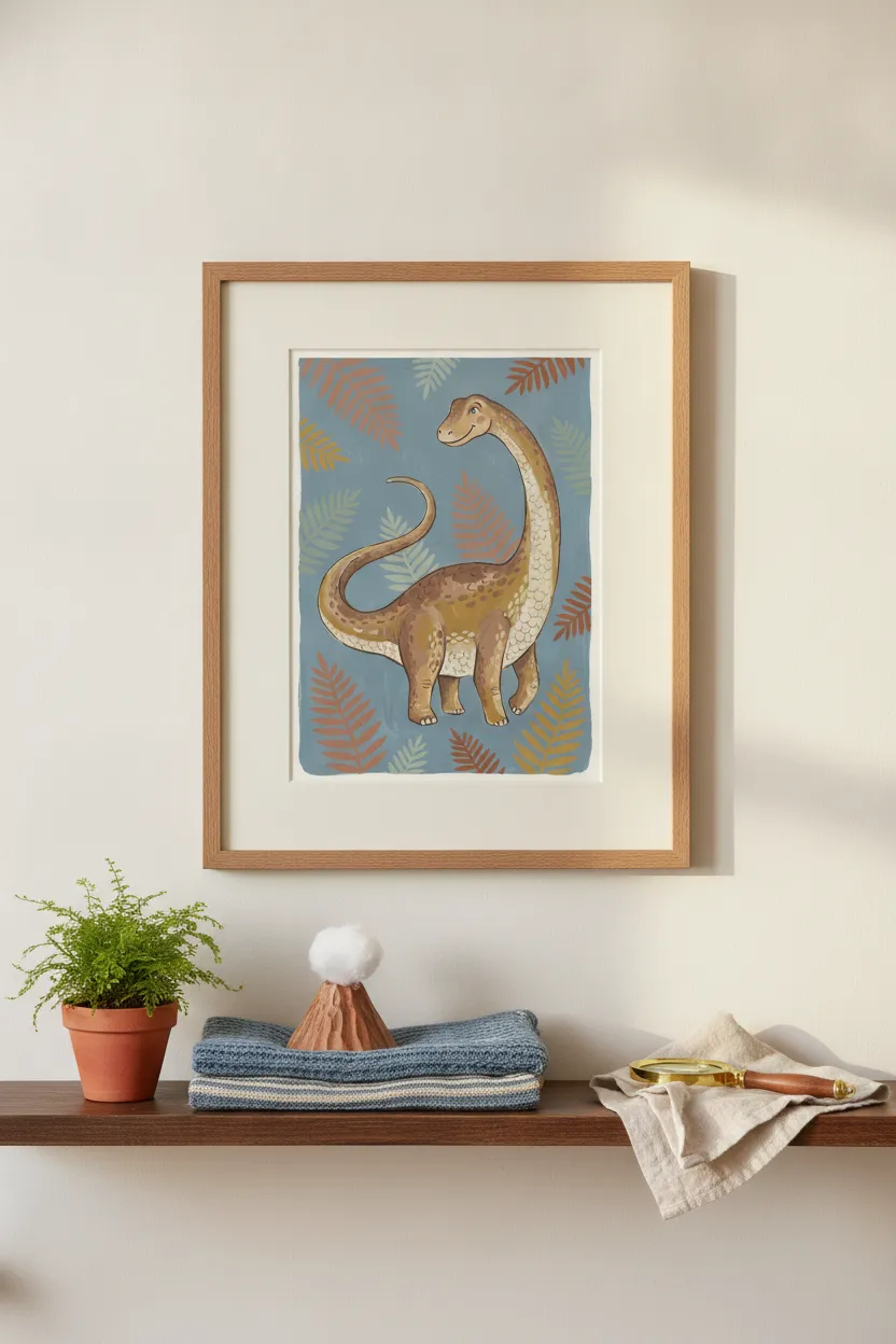 Smiling Brontosaurus Print