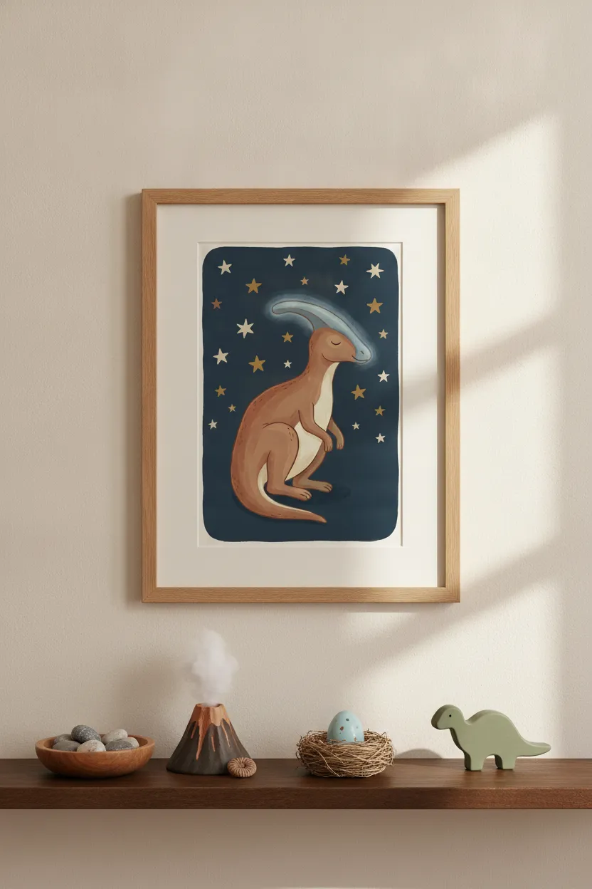 Sleepy Parasaurolophus Print