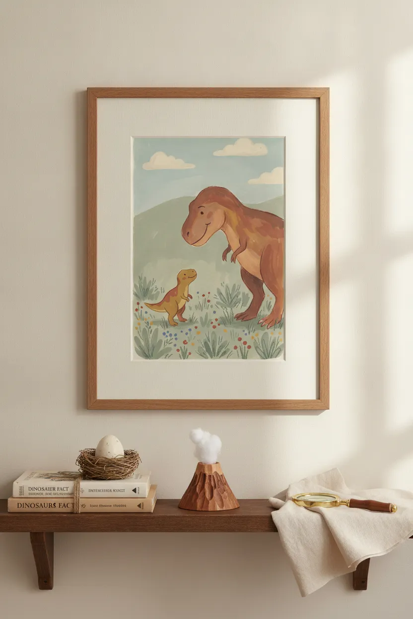 T-Rex Mom and Baby Print