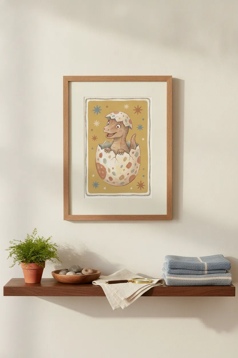 Hatching Baby Dinosaur Print