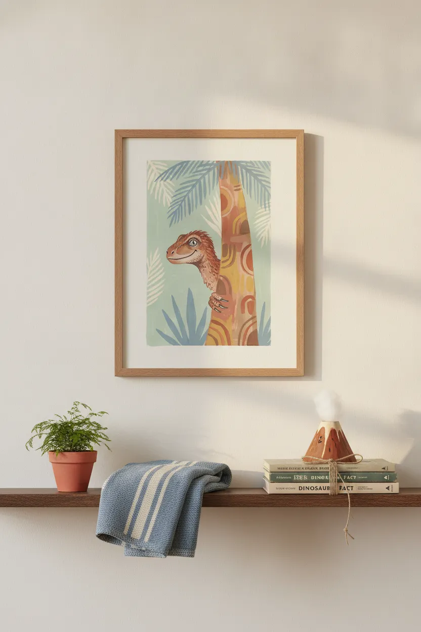 Velociraptor Palm Tree Print