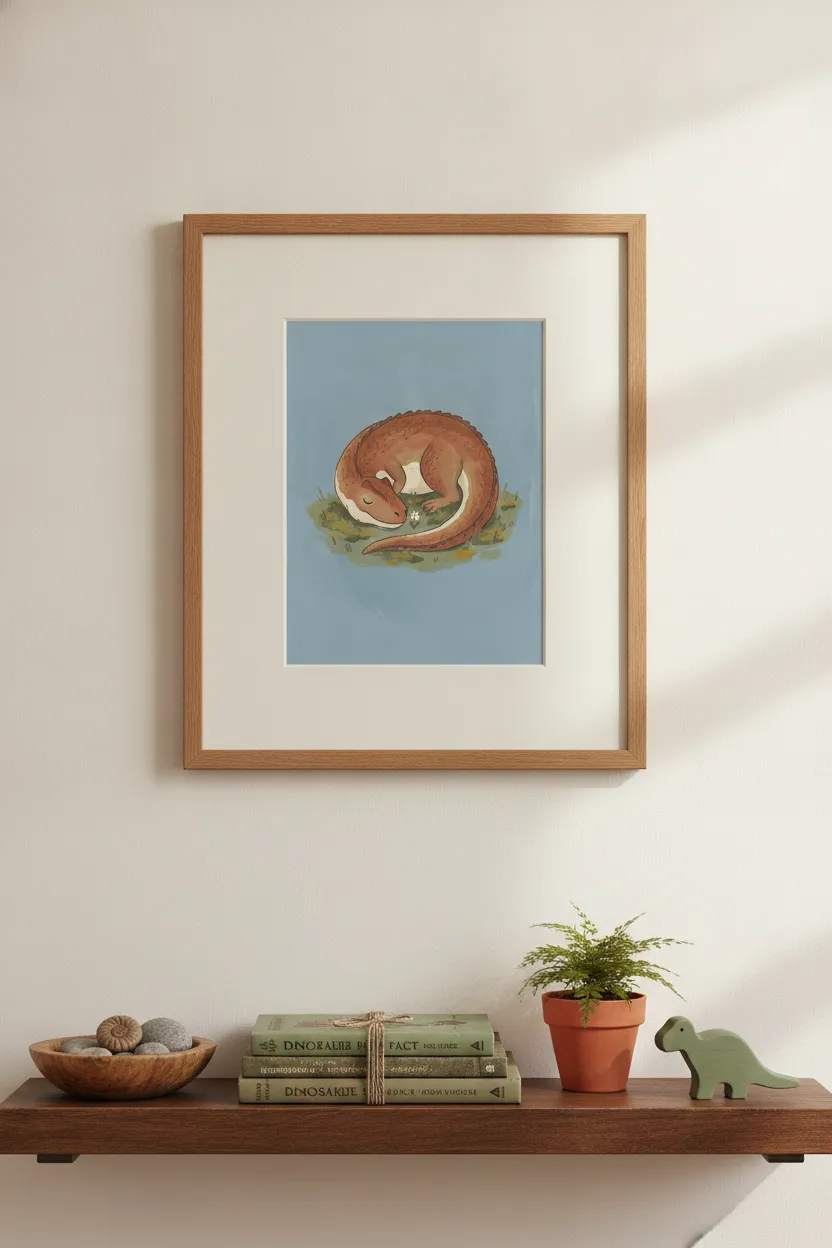 Sleeping Baby Dinosaur Print
