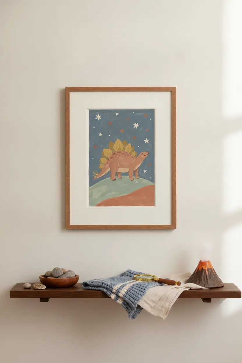 Stegosaurus Starry Night Print