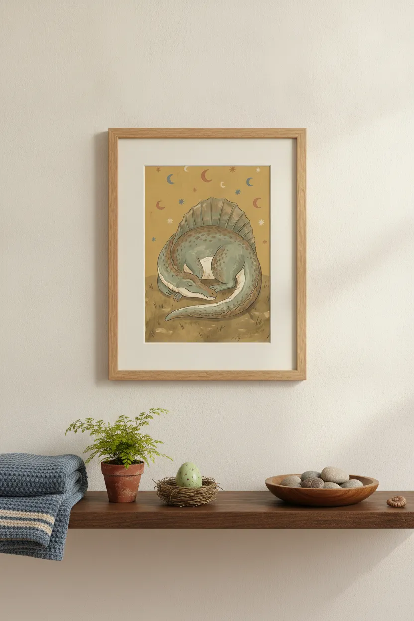 Sleeping Spinosaurus Print