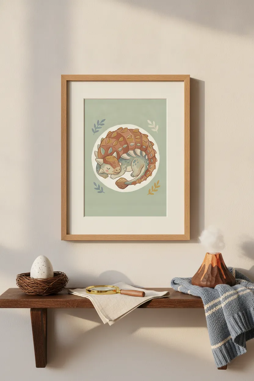 Sleeping Ankylosaurus Print