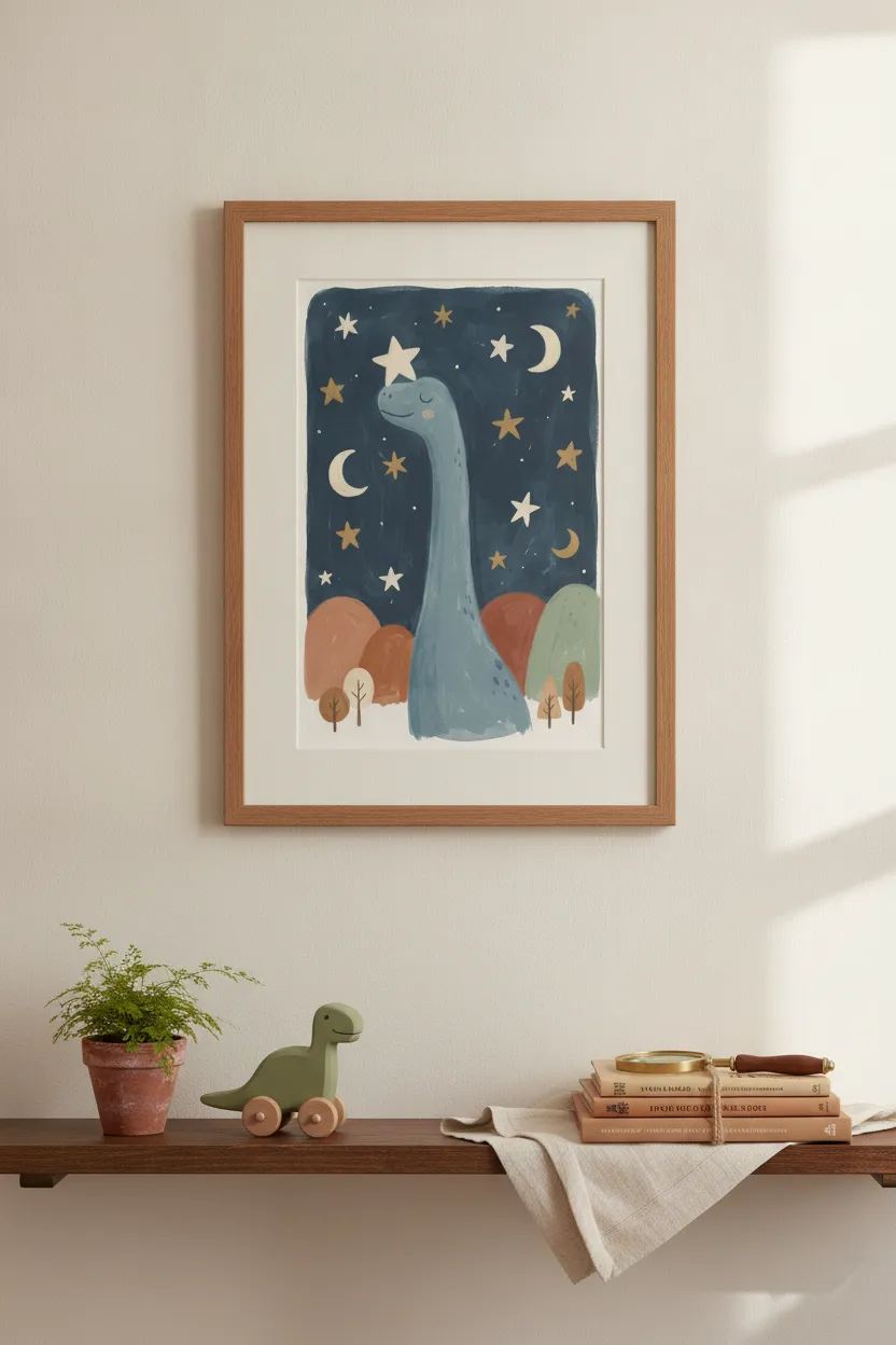 Sleepy Brachiosaurus Print