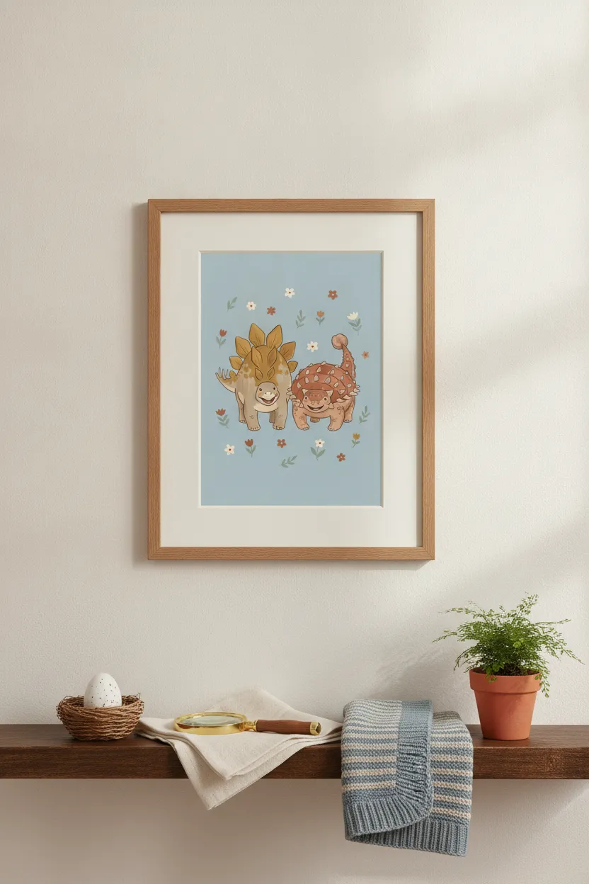 Stegosaurus and Ankylosaurus Print