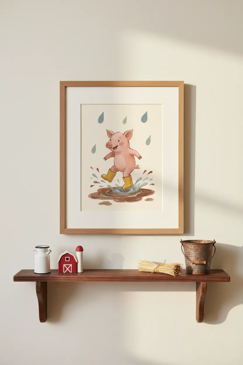 Piglet Puddle Jumping Print