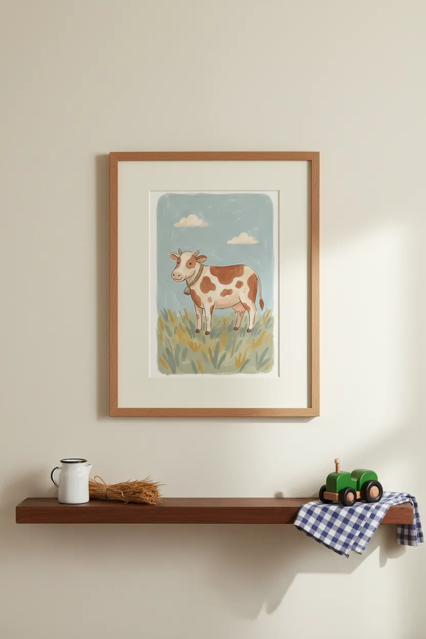 Cow in Pasture Print