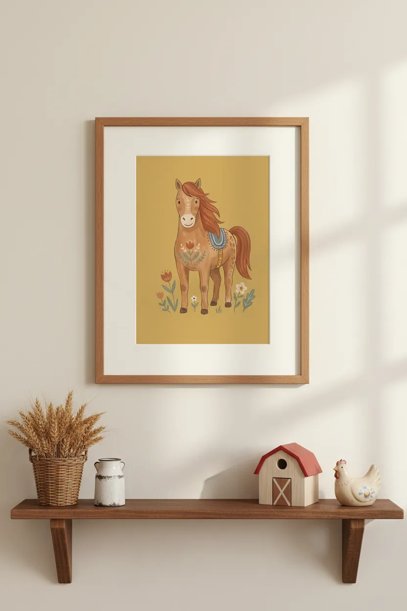 Folk Horse Print