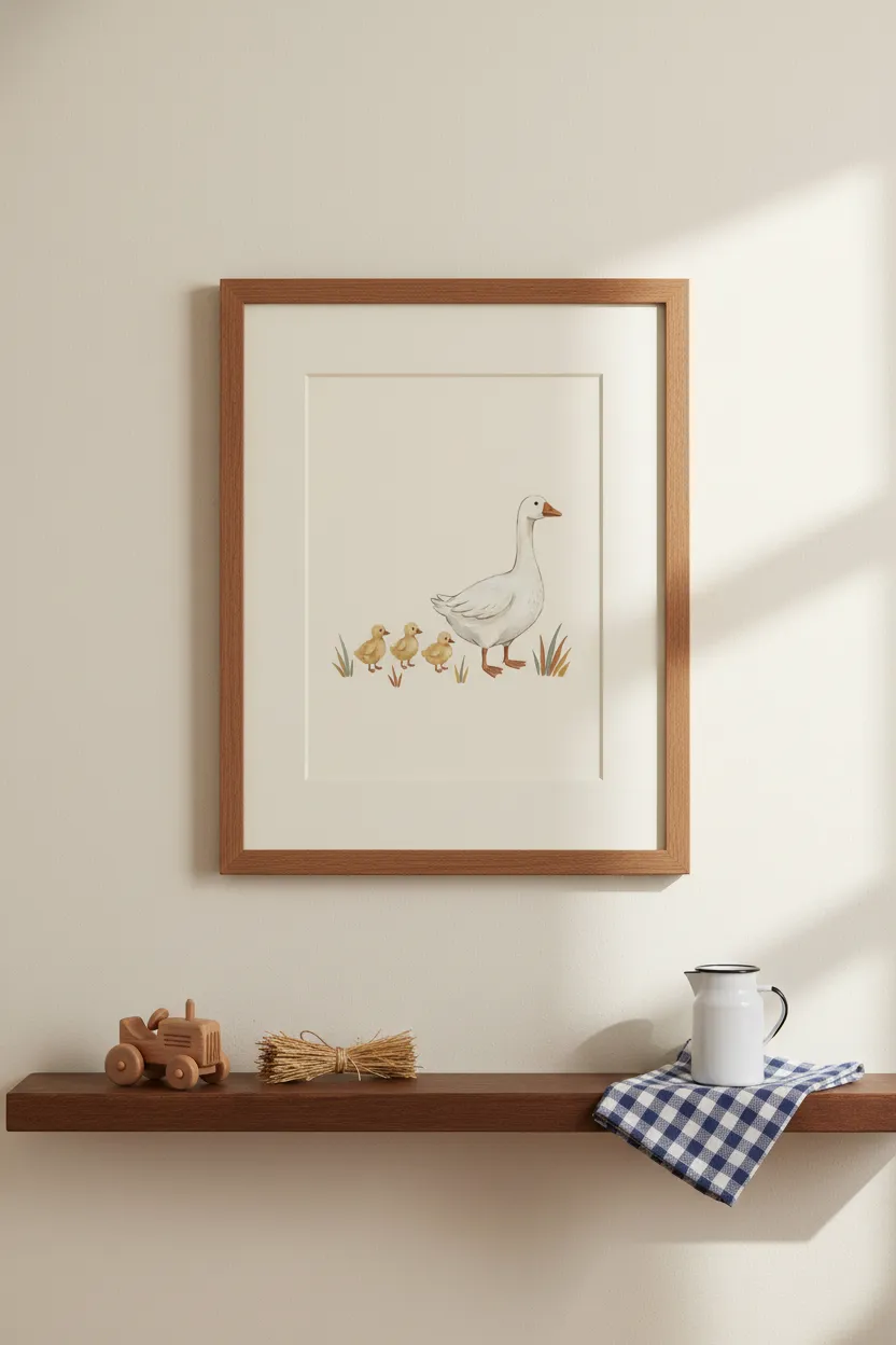 Mama Goose and Goslings Print