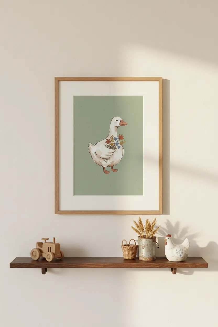Goose with Wildflowers Print