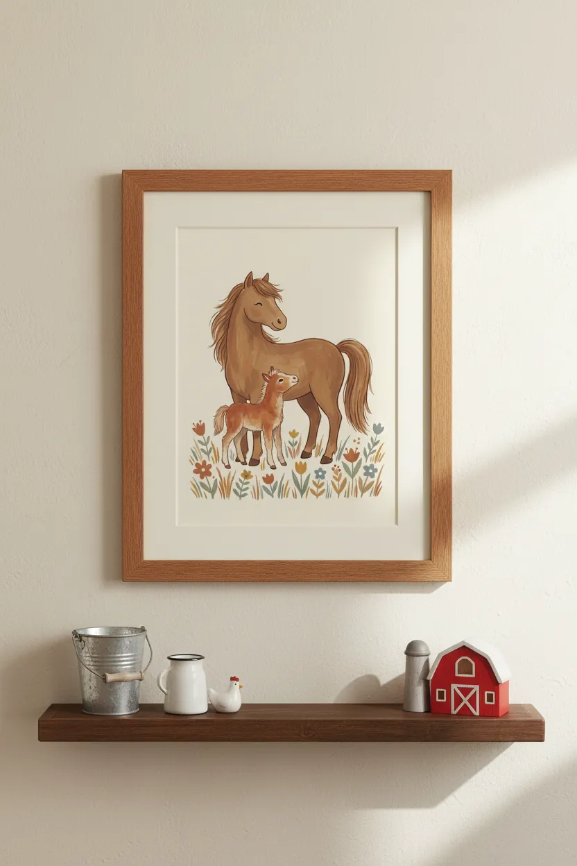 Horse and Foal Print