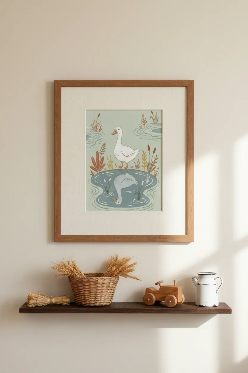 Goose at the Pond Print