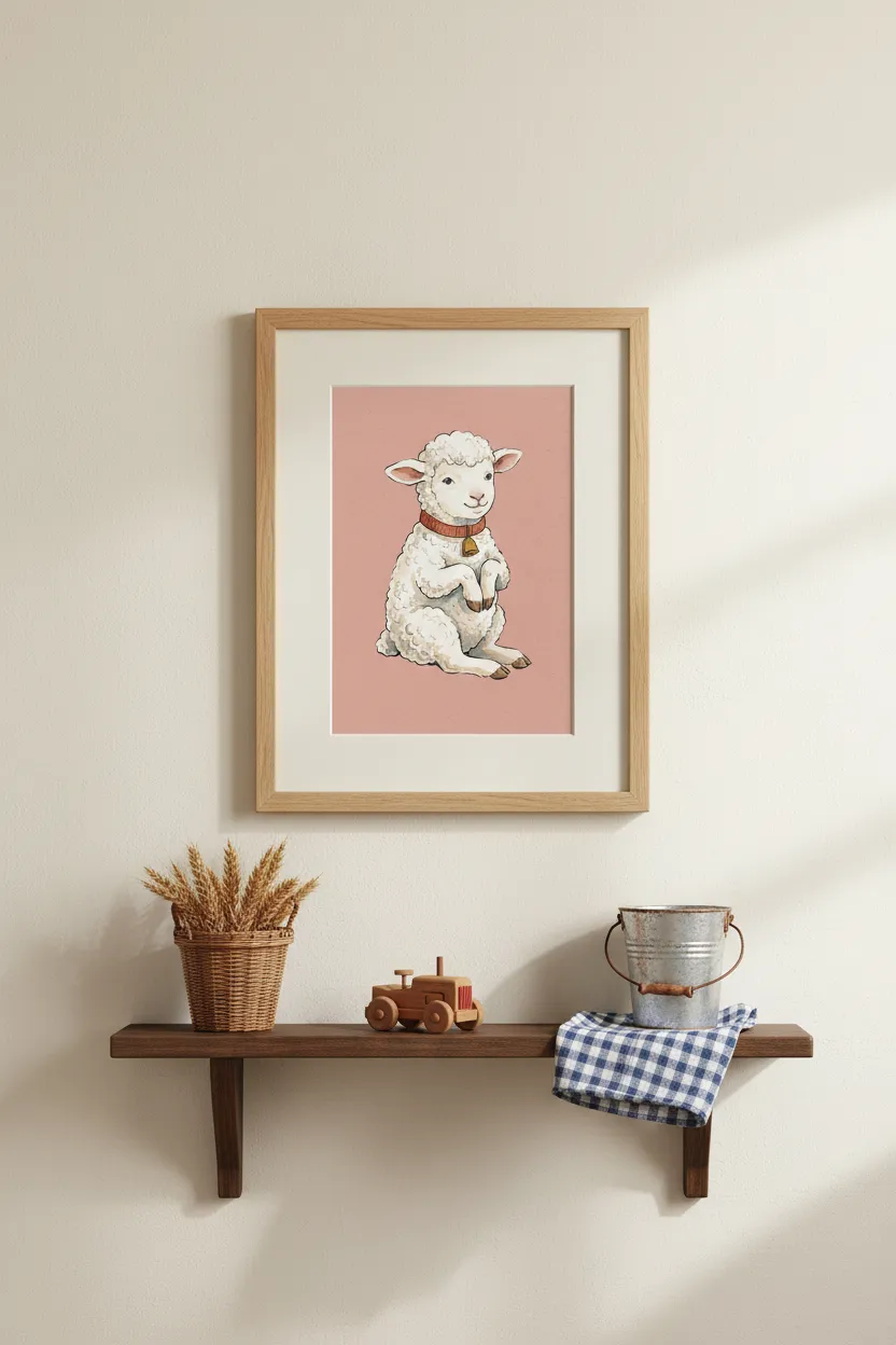 Lamb with Bell Print
