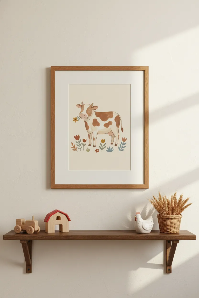 Cow with Flower Print