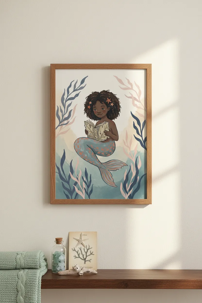 Mermaid Reading Print