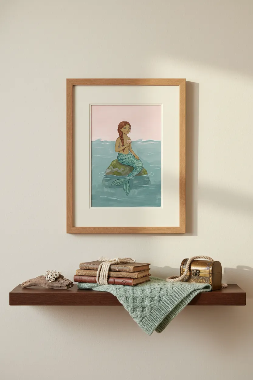 Red Haired Mermaid Print