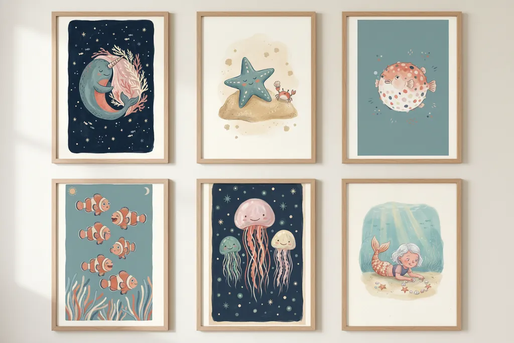 Sleeping Narwhal Print