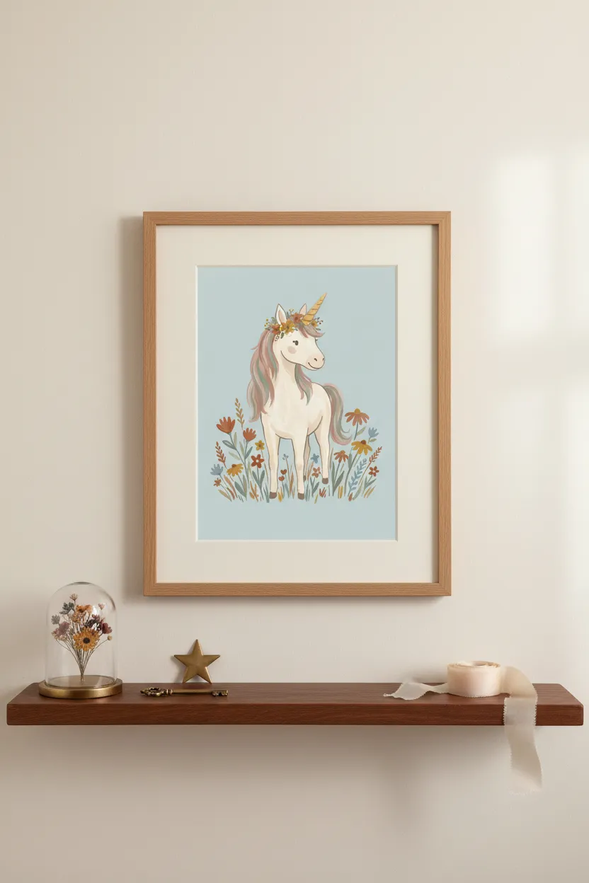Unicorn Wildflower Meadow Print