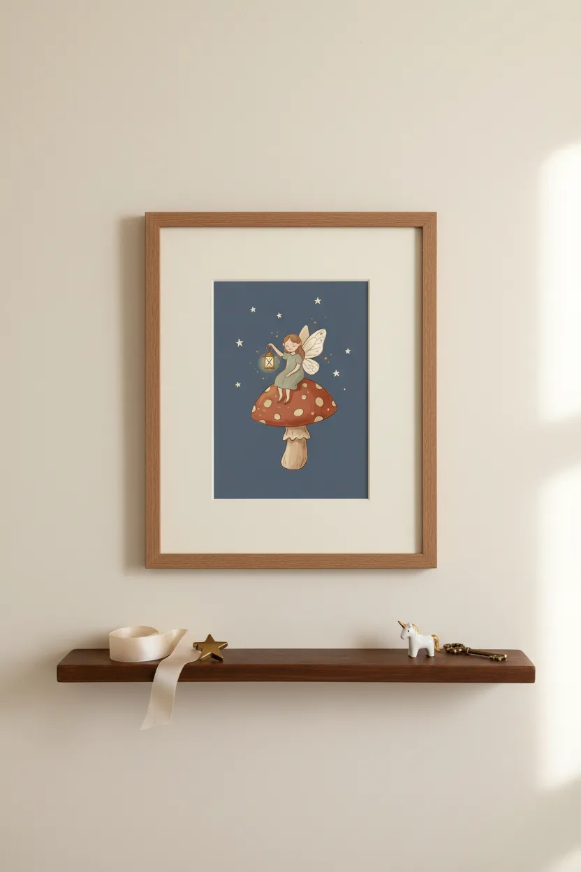 Fairy on Toadstool Print