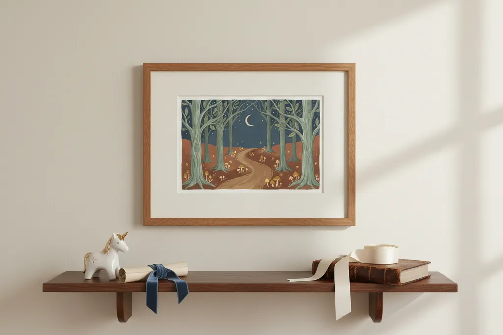 Moonlit Enchanted Forest Print