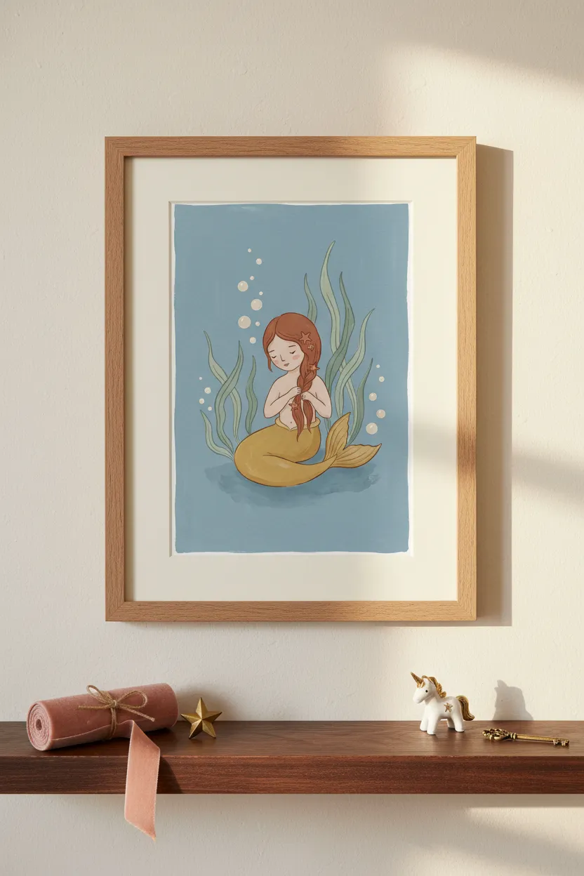 Mermaid Braiding Hair Print