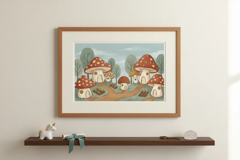 Mushroom Village Print