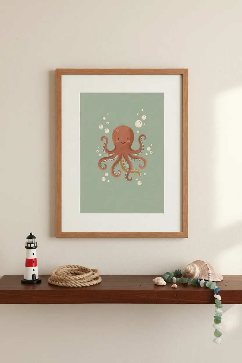 Smiling Octopus Print