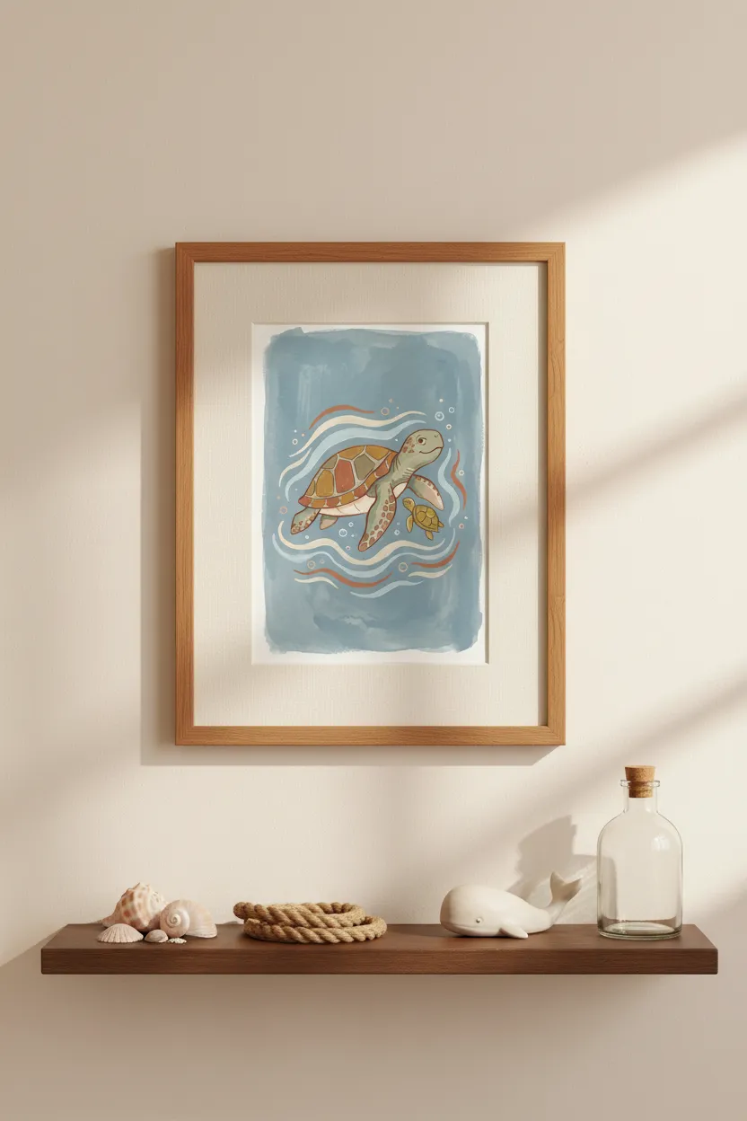 Sea Turtle and Baby Print