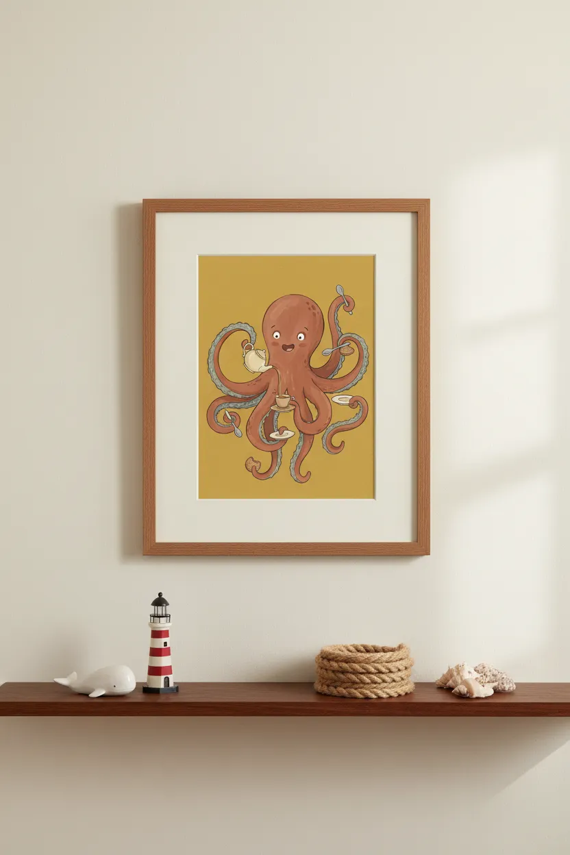 Octopus Tea Party Print