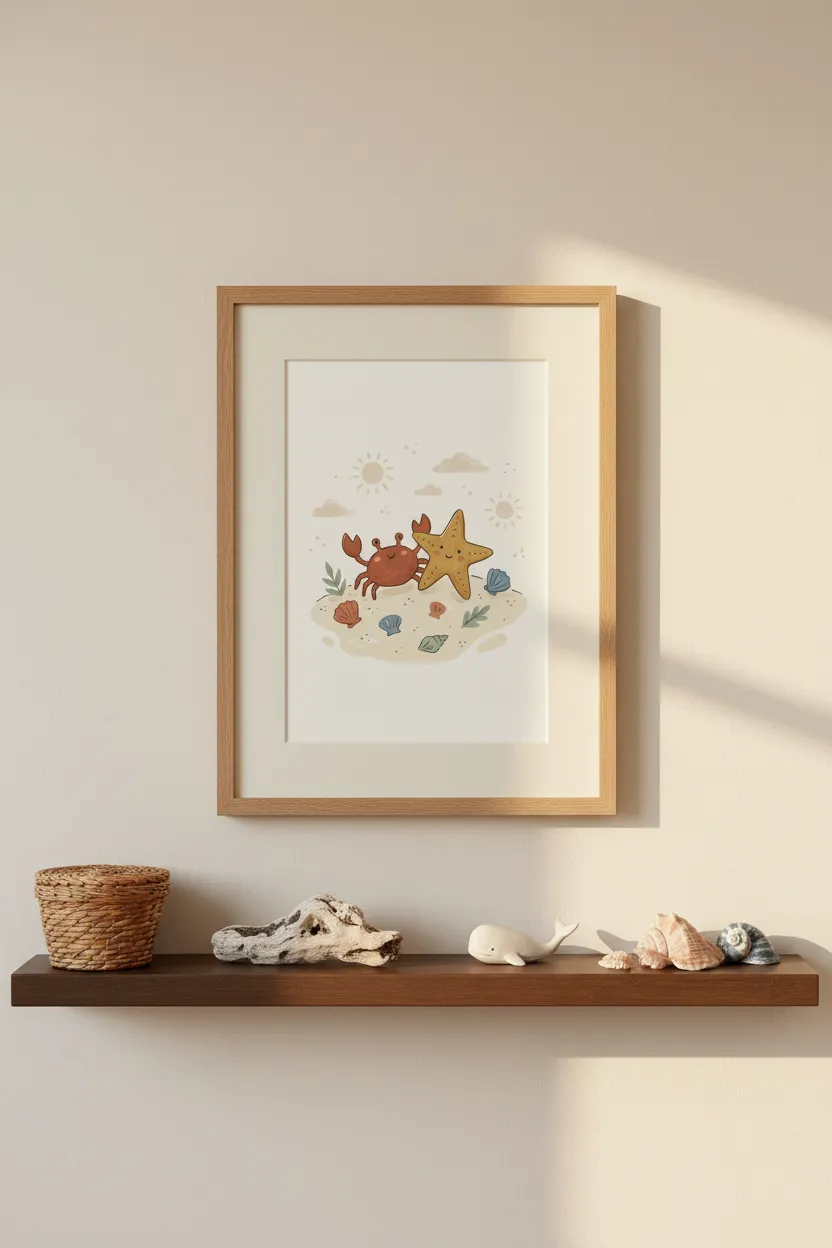 Crab and Starfish Print
