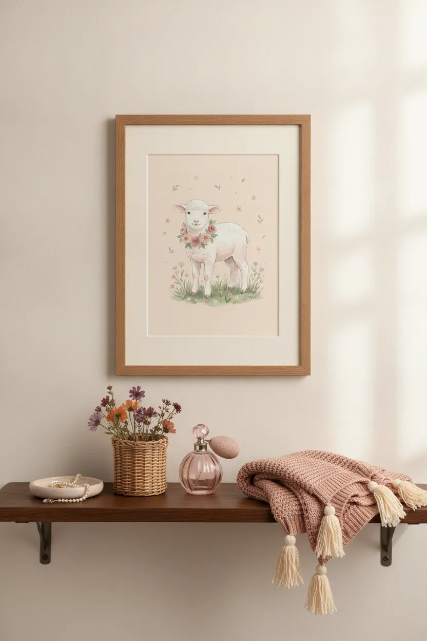 Watercolor Lamb Print