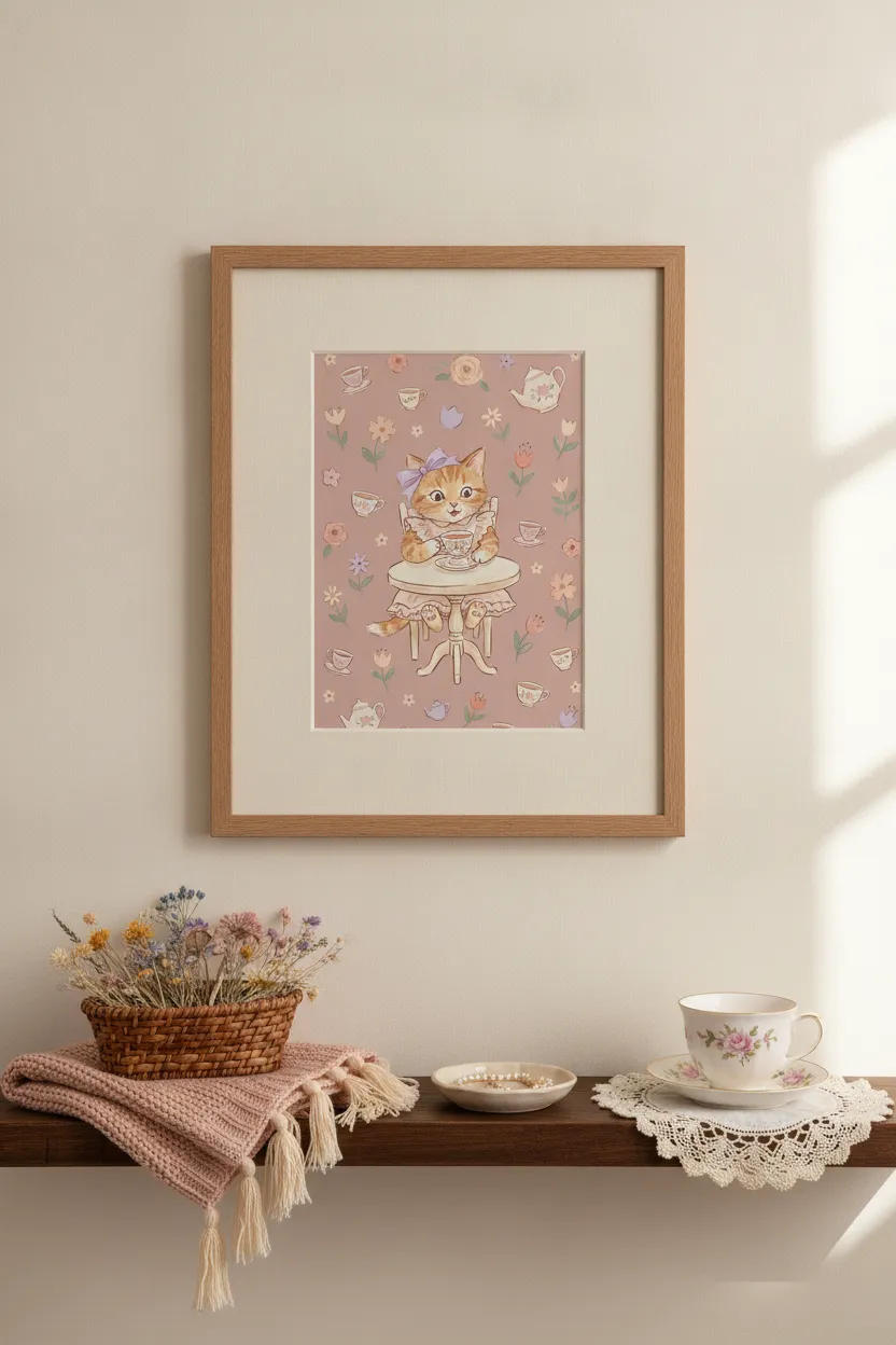 Kitten Tea Party Print