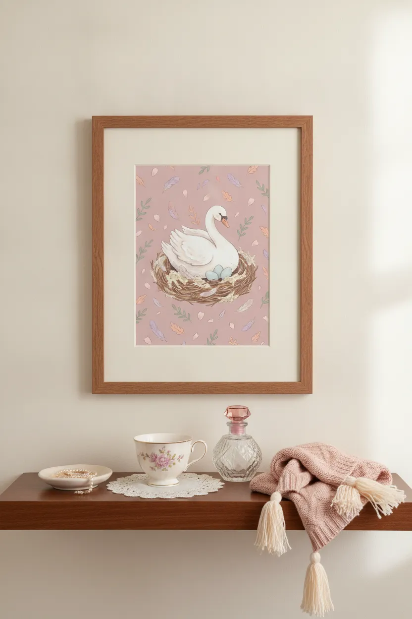 Mama Swan Nest Print