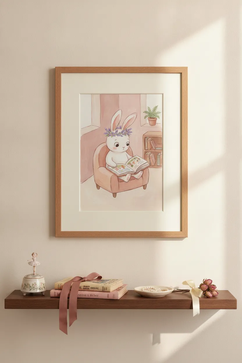 Bunny Reading Print