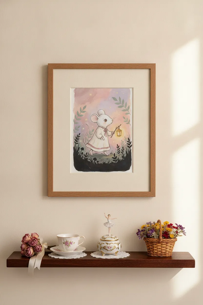 Mouse with Lantern Print