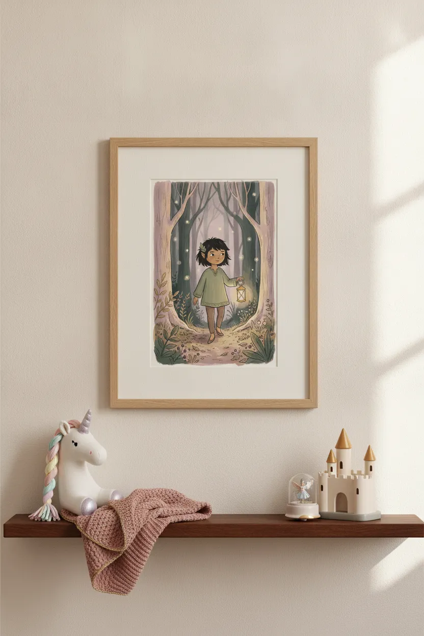 Forest Sprite with Lantern Print