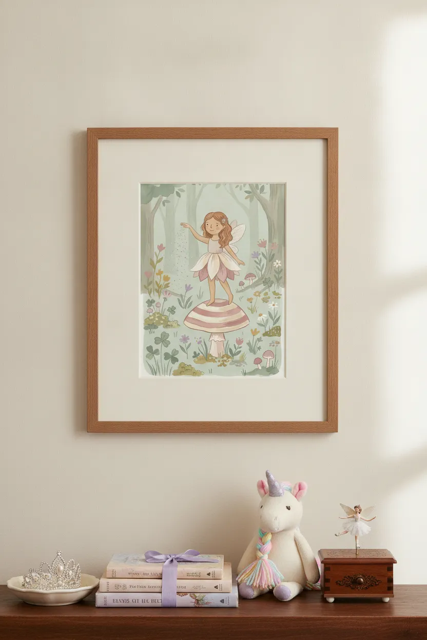 Fairy on Mushroom Print