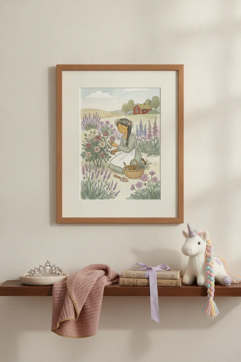 Flower Garden Girl Print