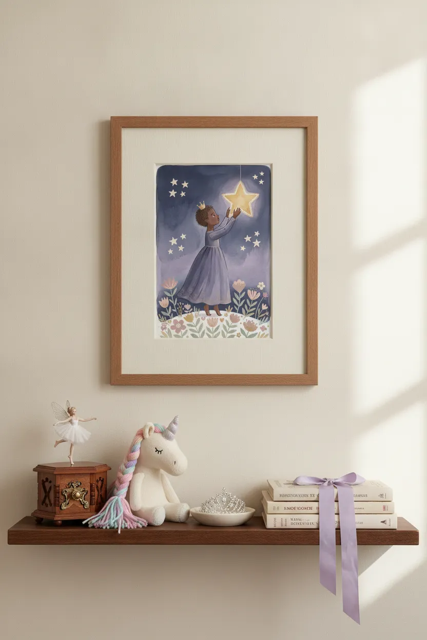 Little Princess Reaching for the Star Print